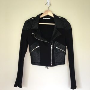 Man Repeller x PJK cropped Moto Jacket